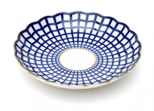 Lomonosov Imperial Porcelain Cake Cookie Biscuit Dish Cobalt Cell Lomonosov Imperial Porcelain Cake Cookie Biscuit Dish Cobalt Cell