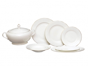 Russian Porcelain Dinner Set Golden Ribbon 24 pc Russian Porcelain Dinner Set Golden Ribbon 24 pc