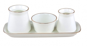 Lomonosov Imperial Porcelain Salt Pepper Spice Set 4 pc Golden Ribbon Lomonosov Imperial Porcelain Salt Pepper Spice Set 4 pc Golden Ribbon