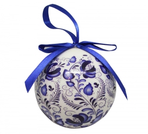 Christmas New Year Tree Decorative Ball Gzhel 2 Christmas New Year Tree Decorative Ball Gzhel 2