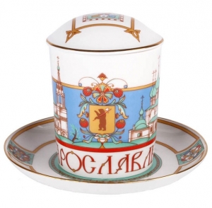 Lomonosov Imperial Porcelain Covered Tea Mug and Saucer Yaroslavl 12.8 oz Lomonosov Imperial Porcelain Covered Tea Mug and Saucer Yaroslavl 12.8 oz