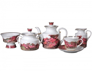 Lomonosov Imperial Porcelain Tea Set Autumn Fall 6/16 Lomonosov Imperial Porcelain Tea Set Autumn Fall 6/16