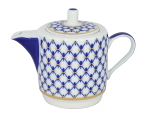 Lomonosov Imperial Porcelain Gift Set Solo Teapot and Tea Cup Cobalt Net Lomonosov Imperial Porcelain Gift Set Solo Teapot and Tea Cup Cobalt Net