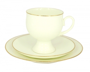 Lomonosov Bone China Coffee Set Gold Edging Cup 5,41 oz/160 ml 3pc Lomonosov Bone China Coffee Set Gold Edging Cup 5,41 oz/160 ml 3pc