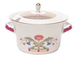 Imperial Porcelain Porcelain Soup Bowl Tureen Youth Moscwo River 113.3 oz/3350 ml Imperial Porcelain Porcelain Soup Bowl Tureen Youth Moscwo River 113.3 oz/3350 ml
