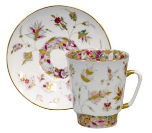 Lomonosov Porcelain Bone China Cup and Saucer May Golden Branches 5.6 fl.oz/165 ml 2 pc Lomonosov Porcelain Bone China Cup and Saucer May Golden Branches 5.6 fl.oz/165 ml 2 pc
