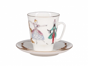 Lomonosov Porcelain Bone China Cup and Saucer May Ballet Cinderella (Prokofiev) 5.6 fl.oz/165 ml 3 pc Lomonosov Porcelain Bone China Cup and Saucer May Ballet Cinderella (Prokofiev) 5.6 fl.oz/165 ml 3 pc