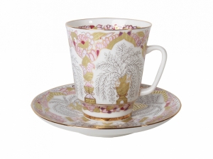 Bone China Cup and Saucer May Golden Vases 5.6 fl.oz/165 ml 2 pc Bone China Cup and Saucer May Golden Vases 5.6 fl.oz/165 ml 2 pc