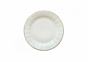 Russian Porcelain Bone China Cake Dessert Plate Nega Golden Ribbon 7.6 inches/190 mm Russian Porcelain Bone China Cake Dessert Plate Nega Golden Ribbon 7.6 inches/190 mm