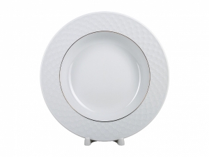 Lomonosov Porcelain Dinner Soup Plate European-2 Golden Omega Net 8.9 Lomonosov Porcelain Dinner Soup Plate European-2 Golden Omega Net 8.9