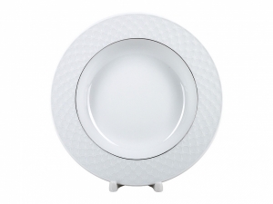 Lomonosov Porcelain Dinner Soup Plate European-2 Platinum Omega Net 8.9 Lomonosov Porcelain Dinner Soup Plate European-2 Platinum Omega Net 8.9