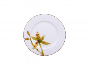 Lomonosov Porcelain Cake Dessert Plate Yellow Orchid 8 Lomonosov Porcelain Cake Dessert Plate Yellow Orchid 8