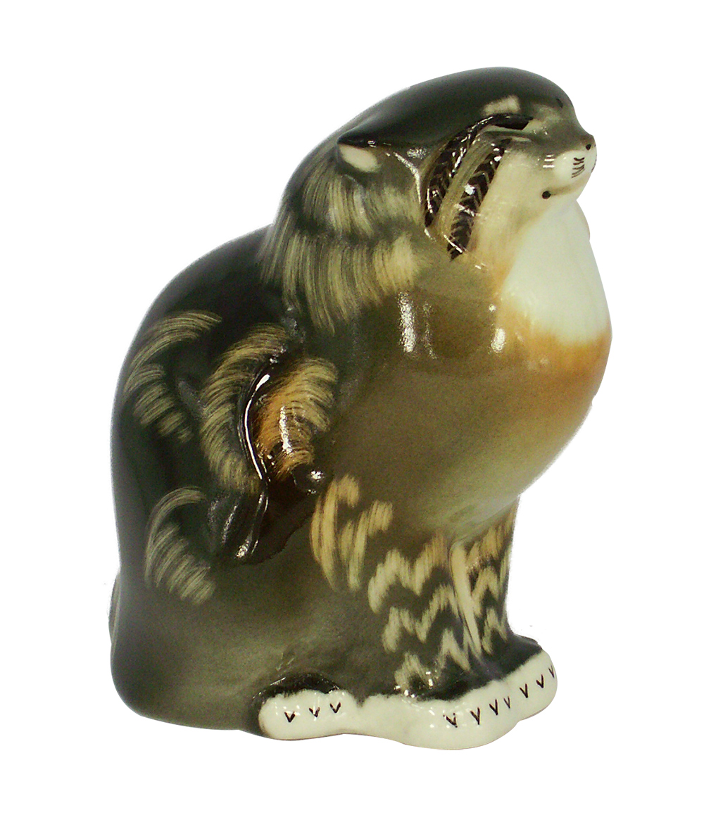 Cat Wildcat Lomonosov Porcelain Figurine | Lomonosov Russia - Factory