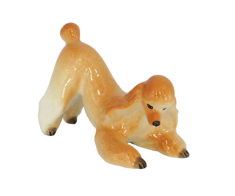 apricot poodle figurine