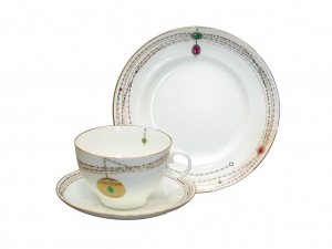 Lomonosov Imperial Porcelain Russian Gold Medallion Bone China Tea Set 3pc Lomonosov Imperial Porcelain Russian Gold Medallion Bone China Tea Set 3pc