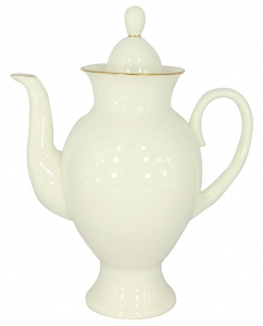 Lomonosov Imperial Porcelain Tea Pot Alexandria Recollection 27 oz/800 mlPorcelain Porcelain Bone China Coffee pot Classic-2 Golden Ribbon 21.3 fl.oz/630 ml