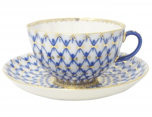 lomonosov cobalt net tea set