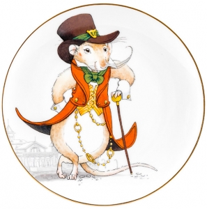 Decorative Wall Plate 2020 Year of RAT Gentleman Mouse Decorative Wall Plate 2020 Year of RAT Gentleman Mouse