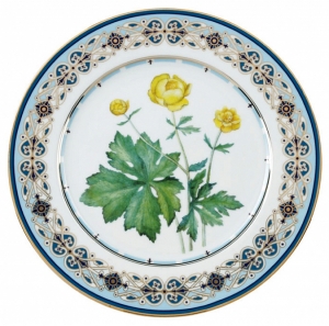 Decorative Wall Plate Trollius Lomonosov Imperial Porcelain