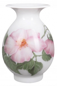 Flower Vase Birch Wild Dog-Rose Lomonosov Imperial Porcelain Flower Vase Birch Wild Dog-Rose Lomonosov Imperial Porcelain