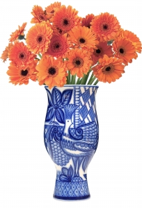 Flower Vase Blue Bird Lomonosov Imperial Porcelain 9.4