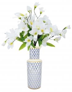 Flower Vase Cylinder Style Cobalt Net Lomonosov Imperial Porcelain