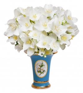 Flower Vase Empire Style Forget-me-Not Lomonosov Imperial Porcelain