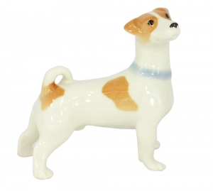 Jack Russell Terrier Dog Standing Lomonosov Porcelain Figurine