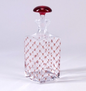 Lomonosov Imperial Glass Cognac Decanter Red Net 33.8 oz/1000ml