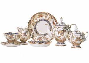 Royalty Porcelain 20-pc Dinner Set 'Royal Gold', Bone