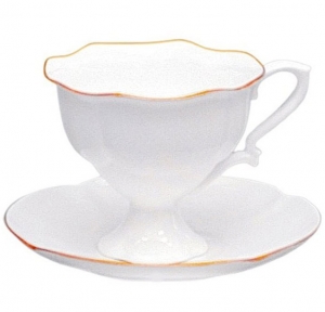Lomonosov Imperial Porcelain Bone China Coffee Cup and Saucer Golden Ribbon Lomonosov Imperial Porcelain Bone China Coffee Cup and Saucer Golden Ribbon