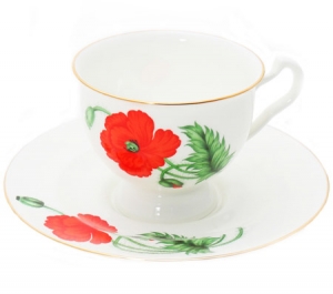 Lomonosov Imperial Porcelain Bone China Cup and Saucer 