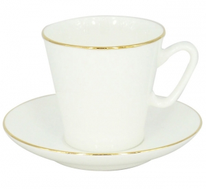 Lomonosov Imperial Bone Cup and Saucer Golden Edge China Black 2.71 fl.oz/80 ml Lomonosov Imperial Bone Cup and Saucer Golden Edge China Black 2.71 fl.oz/80 ml