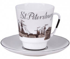 Lomonosov Imperial Porcelain Bone China Cup and Saucer May Good-bye Petersburg (4) Lomonosov Imperial Porcelain Bone China Cup and Saucer May Good-bye Petersburg (4)