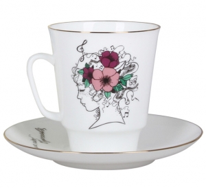 Lomonosov Imperial Porcelain Bone China Cup and Saucer May Singing Soul 5.6 fl.oz/165 ml 2 pc Lomonosov Imperial Porcelain Bone China Cup and Saucer May Singing Soul 5.6 fl.oz/165 ml 2 pc