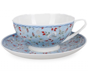 Lomonosov Imperial Porcelain Bone China Tea Cup and Saucer Dome Blue Chintz Lomonosov Imperial Porcelain Bone China Tea Cup and Saucer Dome Blue Chintz