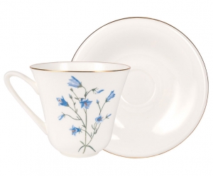 Lomonosov Imperial Porcelain Bone China Tea Set Cup and Saucer Bluebell Flower 7.3 fl.oz/200 ml