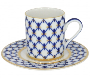 Lomonosov Imperial Porcelain Espresso Coffee Cup Solo Cobalt Net 3.4 oz/100 ml Lomonosov Imperial Porcelain Espresso Coffee Cup Solo Cobalt Net 3.4 oz/100 ml