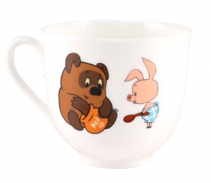 Lomonosov Imperial Porcelain Cup and Saucer Winnie the Pooh Honey