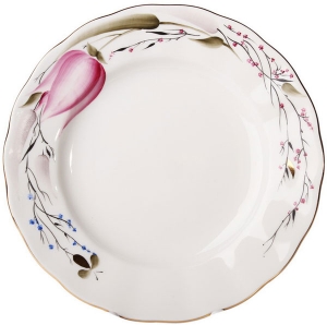 Lomonosov Imperial Porcelain Dessert Plate Pink Tulips 7