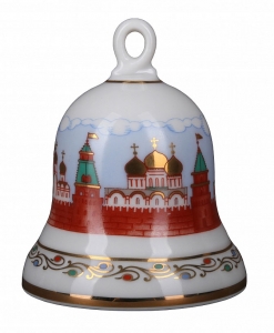 Lomonosov Imperial Porcelain Dinner Bell Moscow Kremlin Churches