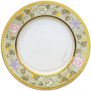 Lomonosov Imperial Porcelain Dinner Plate European Jade Background Flat 10.4