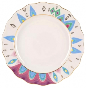 Lomonosov Imperial Porcelain Dinner Plate Peacock's Feather Lomonosov Imperial Porcelain Dinner Plate Peacock's Feather