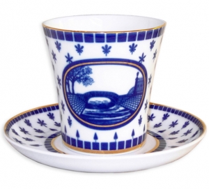 Lomonosov Imperial Porcelain Mug Swan Bridge Leningradskii-2 12.2 fl.oz/360 ml