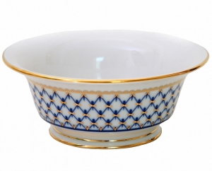 Lomonosov Imperial Porcelain Salad Bowl Cobalt Net (6 serv.) 47.3 fl.oz/1400 ml