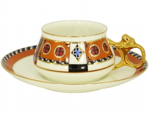 Lomonosov Imperial Porcelain Tea Cup and Saucer Bilibina Vasilisa Fairytale 6 oz/180 ml