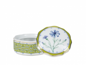 Lomonosov Porcelain Treasure Jewellery Round Box Blue Cornflower Lomonosov Porcelain Treasure Jewellery Round Box Blue Cornflower