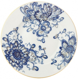 Lomonosov Imperial Porcelain Dinner Plate Smooth Singing Garden Flat 7.9