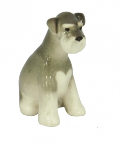 Miniature Schnauzer Dog Puppy Lomonosov Porcelain Figurine