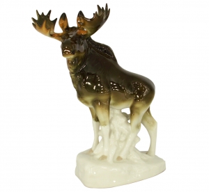 Moose Walking Lomonosov Imperial Porcelain Figurine Moose Walking Lomonosov Imperial Porcelain Figurine